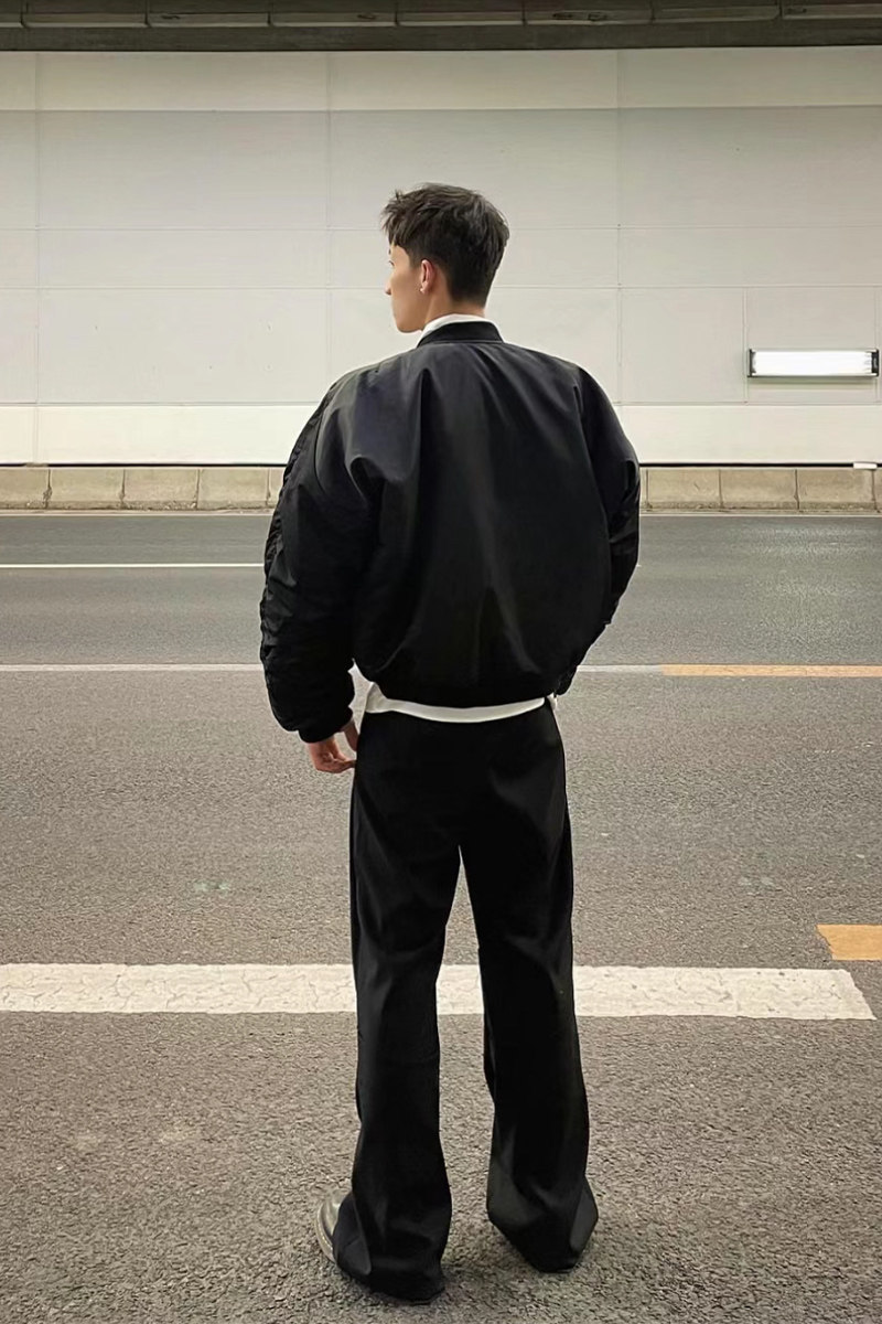 飞行员夹克纯色中性棉服复古美式外套男春秋薄厚款帅气0811P125,男装夹克,电商A400（原B301）