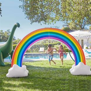 夏日水上充气喷水彩虹拱门儿童庭院游戏活动道具草坪戏水降温玩具
