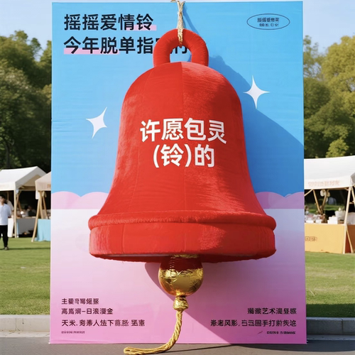 户外露营脱单铃铛美陈打卡道具