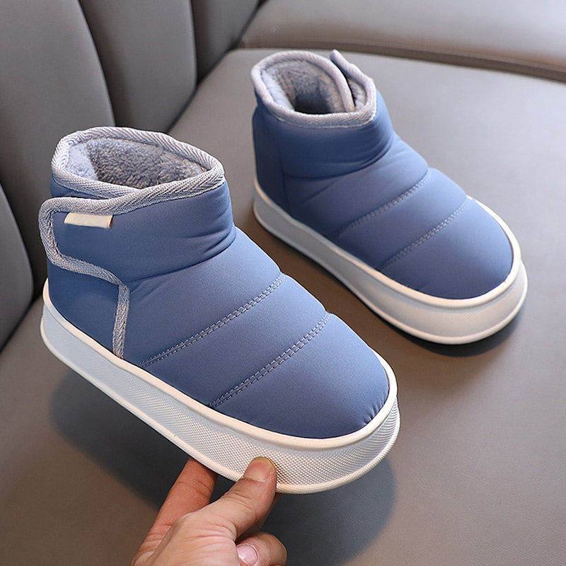 冬季儿童棉拖鞋男童棉鞋加绒加厚底家居拖鞋防水羽绒布大童居家用