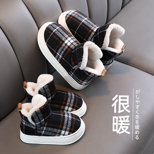 儿童棉拖鞋2025新款男童包跟保暖棉鞋亲子拖鞋男孩室内家居拖鞋冬