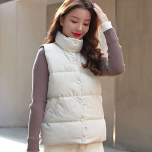 羽绒棉马甲女新款2025秋冬季坎肩外穿背心短款马夹宽松无袖外套潮