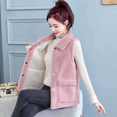 羊羔毛绒马甲女秋冬新
