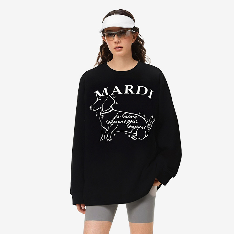 MARDI腊肠狗高质量长袖秋女T恤