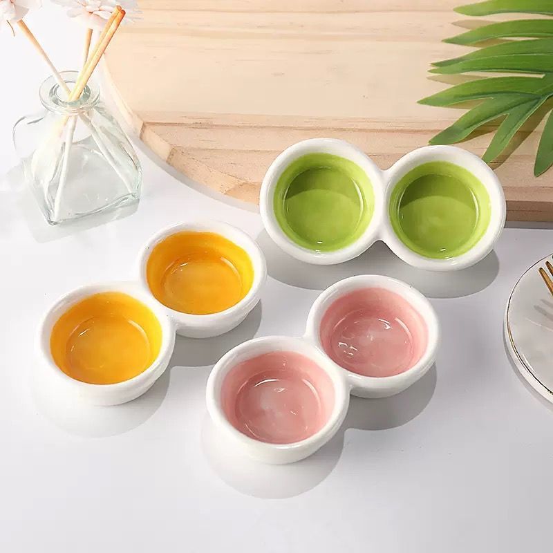 奶油双格水盆食盆乌龟仓鼠爬宠