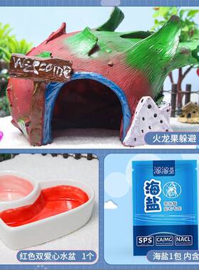 火龙果躲避屋鱼缸造景摆件爬宠