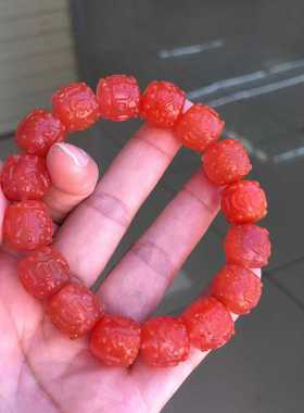 保山南红柿子红雕刻手串珠宝饰品diy配饰精美礼品时尚百搭时尚