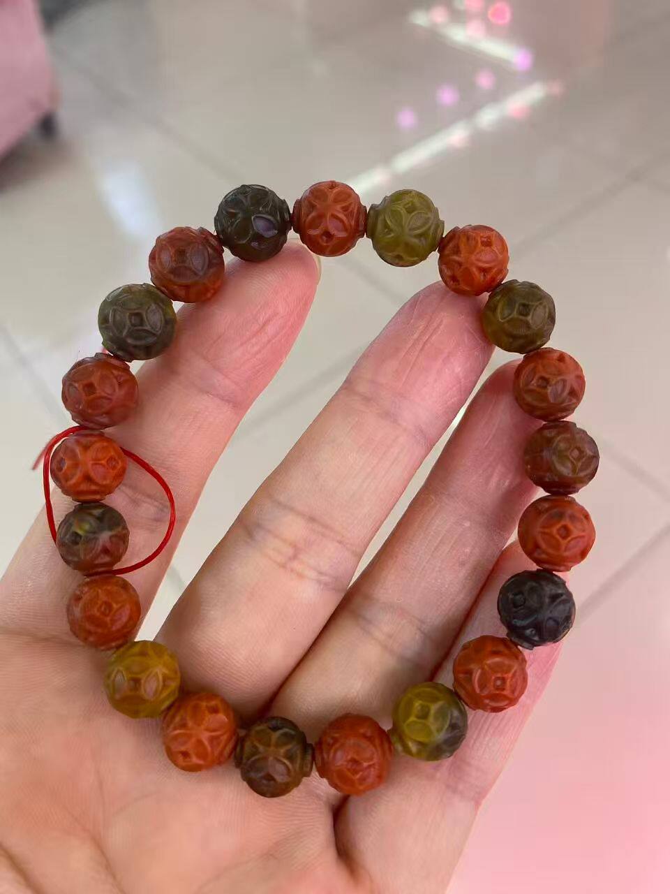 天然南红玛瑙包浆手串10.2㎜男女款玉石收藏级别精美饰品百搭时尚