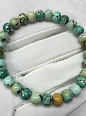 绿松石手串原矿湖北松精美7mm手串玛瑙手串项链挂件男女款
