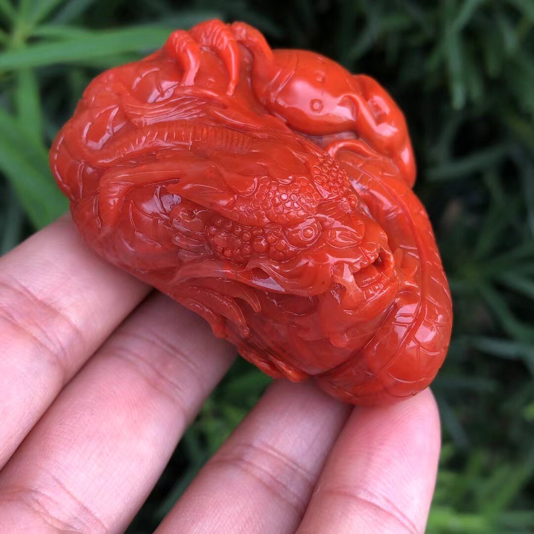 瓦西南红龙雕件盐源单珠多宝文玩饰品1234567890㎜手串手链满肉男