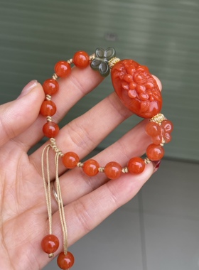 精品川料南红玛瑙手工编织diy手串女款饰品首饰玉石流行时尚精美