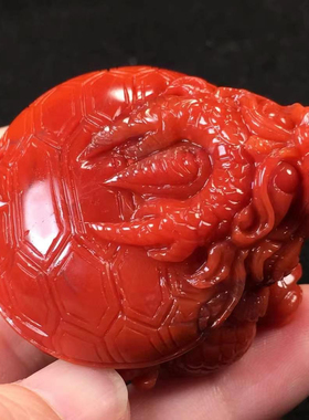 凉山南红瓦西料龙龟吊坠红纹石海纹石翡翠蜜蜡绿松石手串吊坠挂件