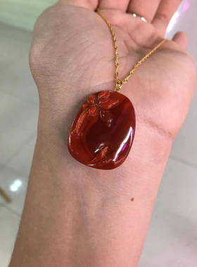 川料南红俏色巧雕年年有余吊坠平安扣海纹石铜发晶紫龙晶和田玉女