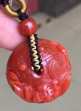瓦西料南红平安扣柿子红满色满肉珠宝饰品diy配饰精美礼品手串女