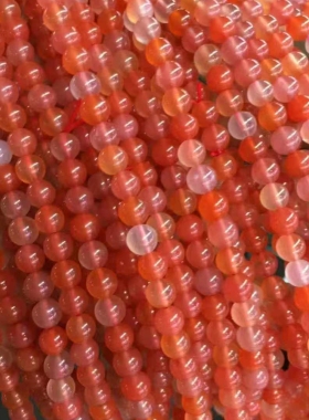 南红玛瑙精品保山冰红糖果色三圈手链珠宝饰品diy配饰手串项链女