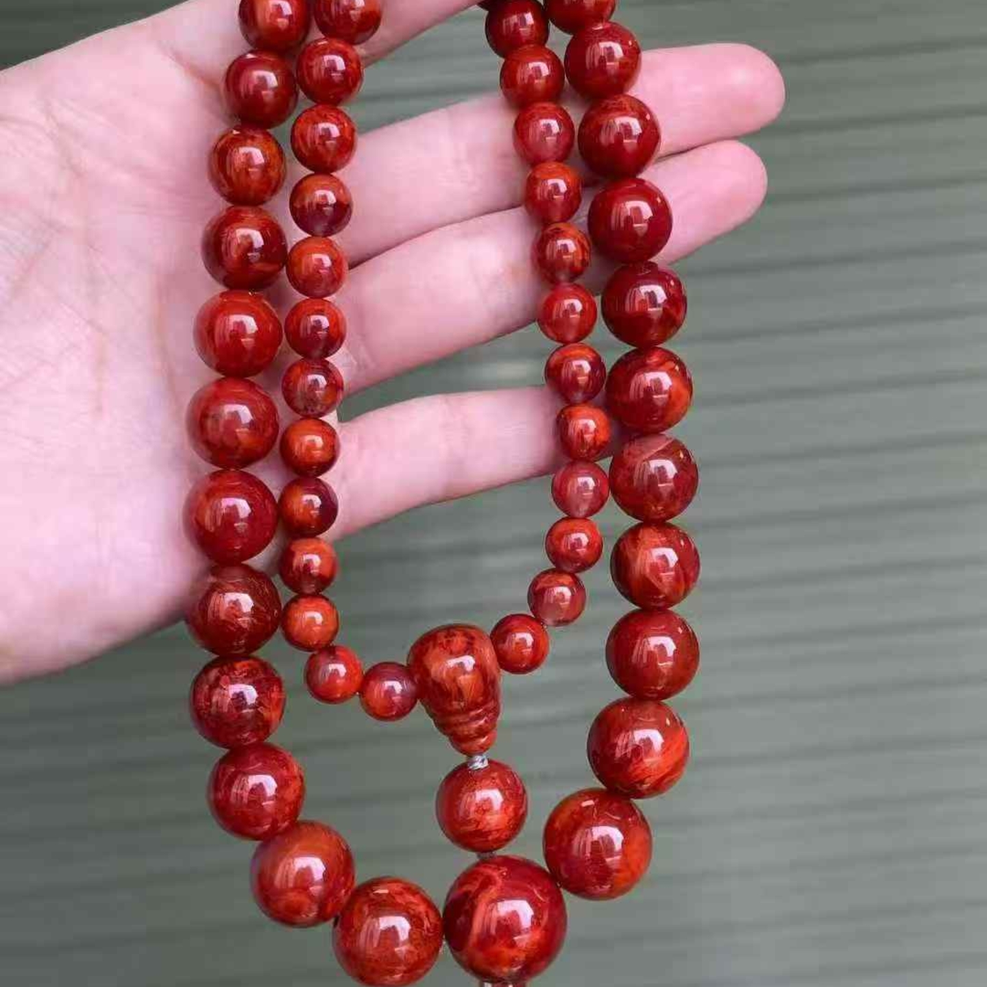 瓦西南红玛瑙爆红爆肉火焰塔链满色满肉色泽红润牛血红俏火焰纹