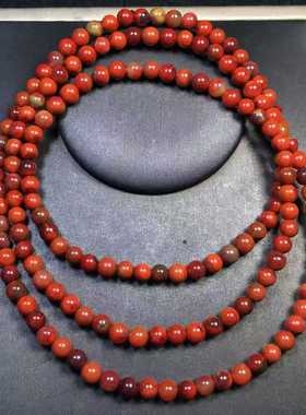 南红玛瑙铁皮包浆多圈长链尺寸5mm珠宝饰品diy配饰精美时尚手串女