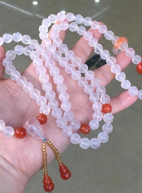 凉山南红九口料高冰弥勒多圈手链多宝文玩饰品1234567890㎜手串女