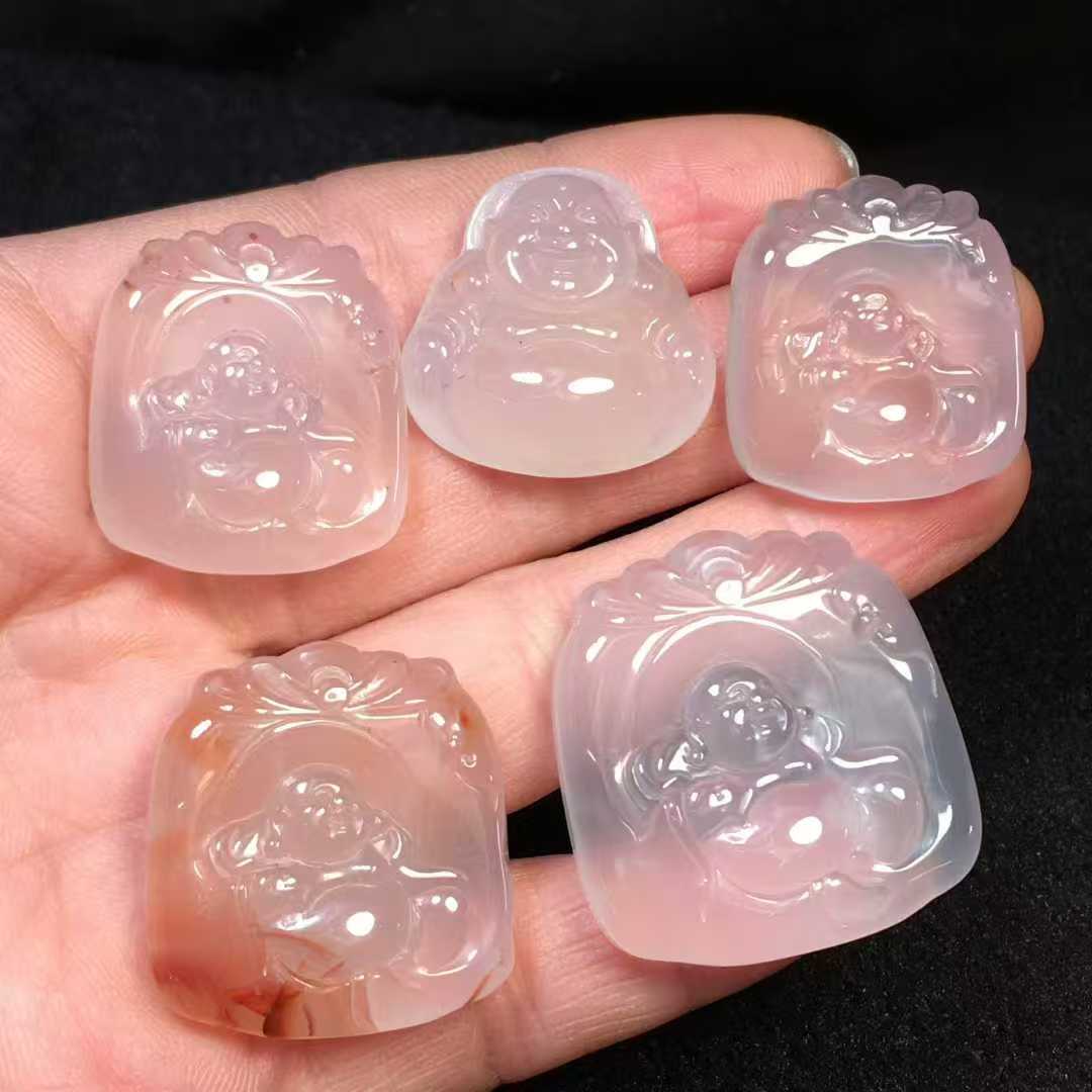 川料南红玛瑙精雕弥勒佛吊坠挂件玉石收藏男女款原创设计百搭款