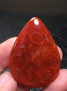 精品川料南红玛瑙水滴吊坠火焰纹挂件项链锁骨链男女款正宗