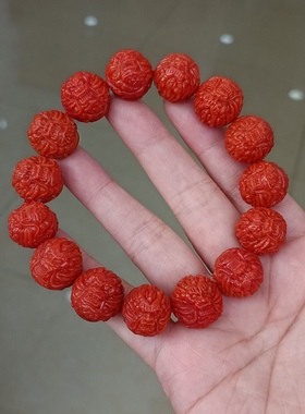 保山南红柿子红龙珠大手串多宝文玩饰品1234567890㎜手链满肉男款