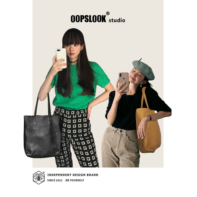 巫鹿可头层牛皮包单肩真皮女包