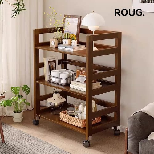 德国全实木小推车置物架落地收纳