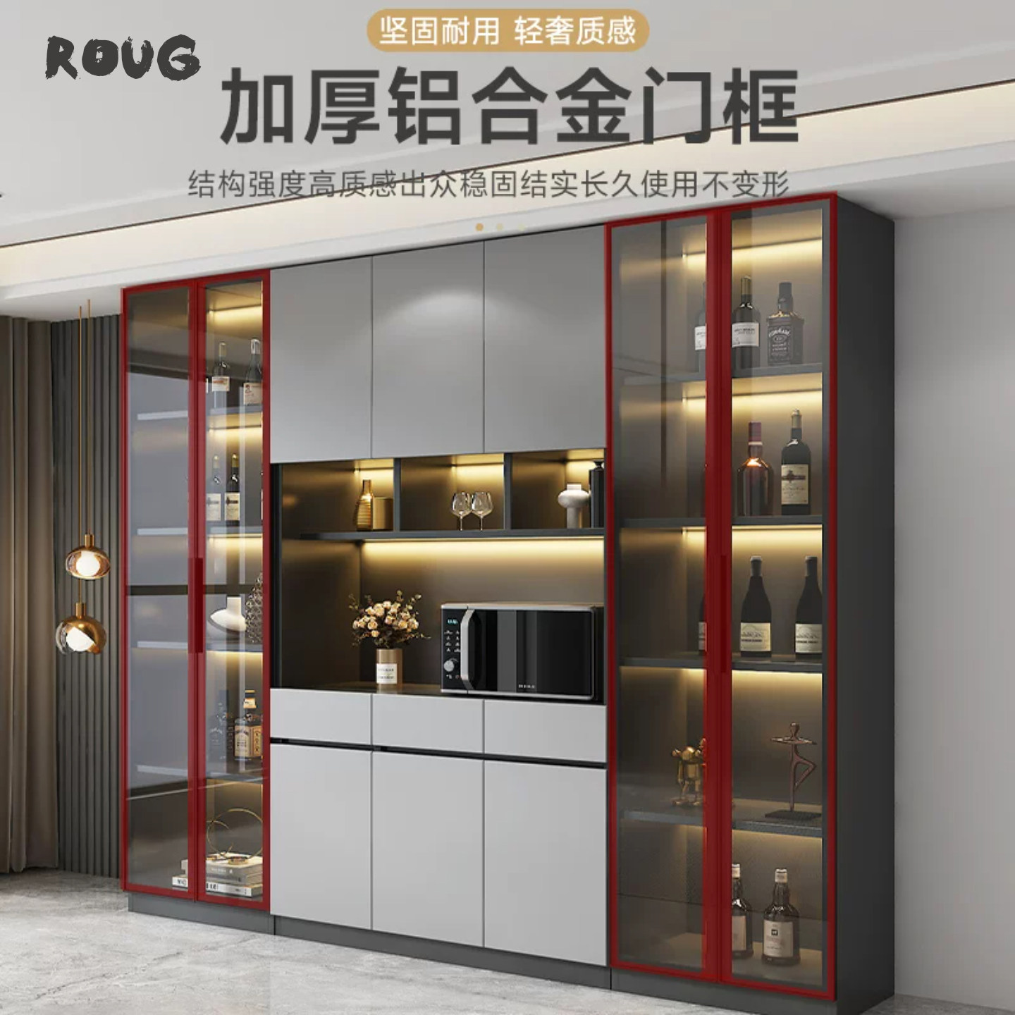新款酒柜展示柜玻轻奢璃门储物柜