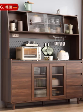 德国实木餐边柜客厅酒柜茶水柜厨房储物柜茶水收纳柜橱柜一体靠墙