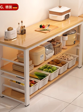 德国厨房置物架多层微波炉锅具窄储物边柜多功能切菜桌子收纳架子