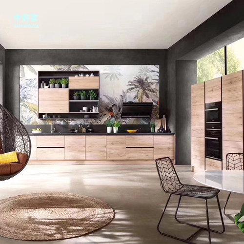 原木风整体厨房橱柜吊柜地柜定制