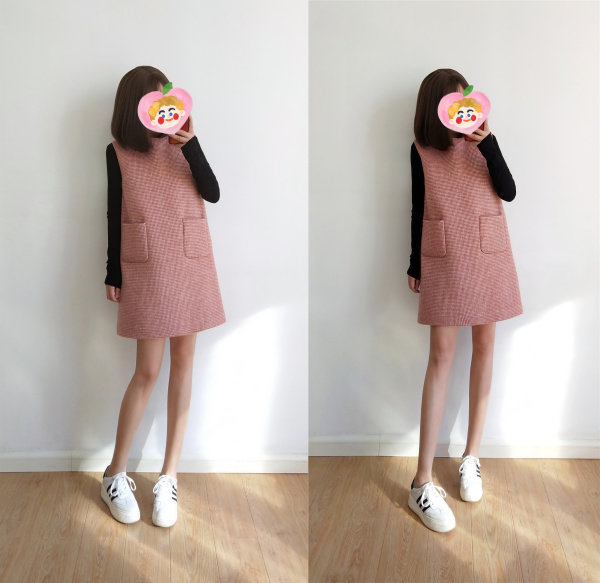 秋冬无袖连衣裙女气质显瘦显高