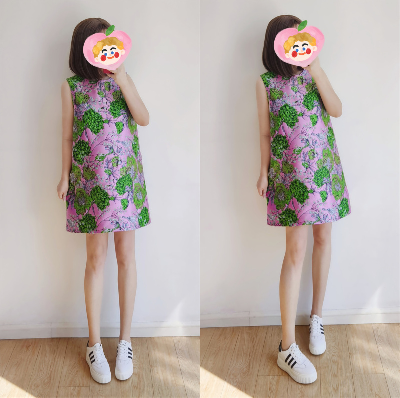 国风复古A字精致提花连衣裙