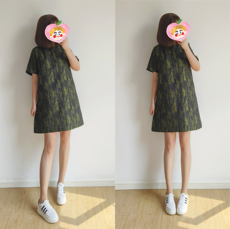 夏季新款短袖宽松A字版女连衣裙气质显瘦遮肉高级感短款半袖裙子图片