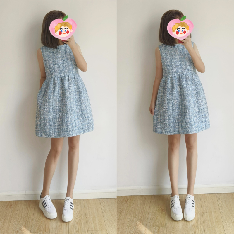 气质高腰小香风背心裙