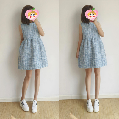 秋冬气质高腰小香风背心裙