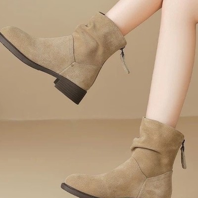 真皮女鞋2025新款爆款马丁靴短靴