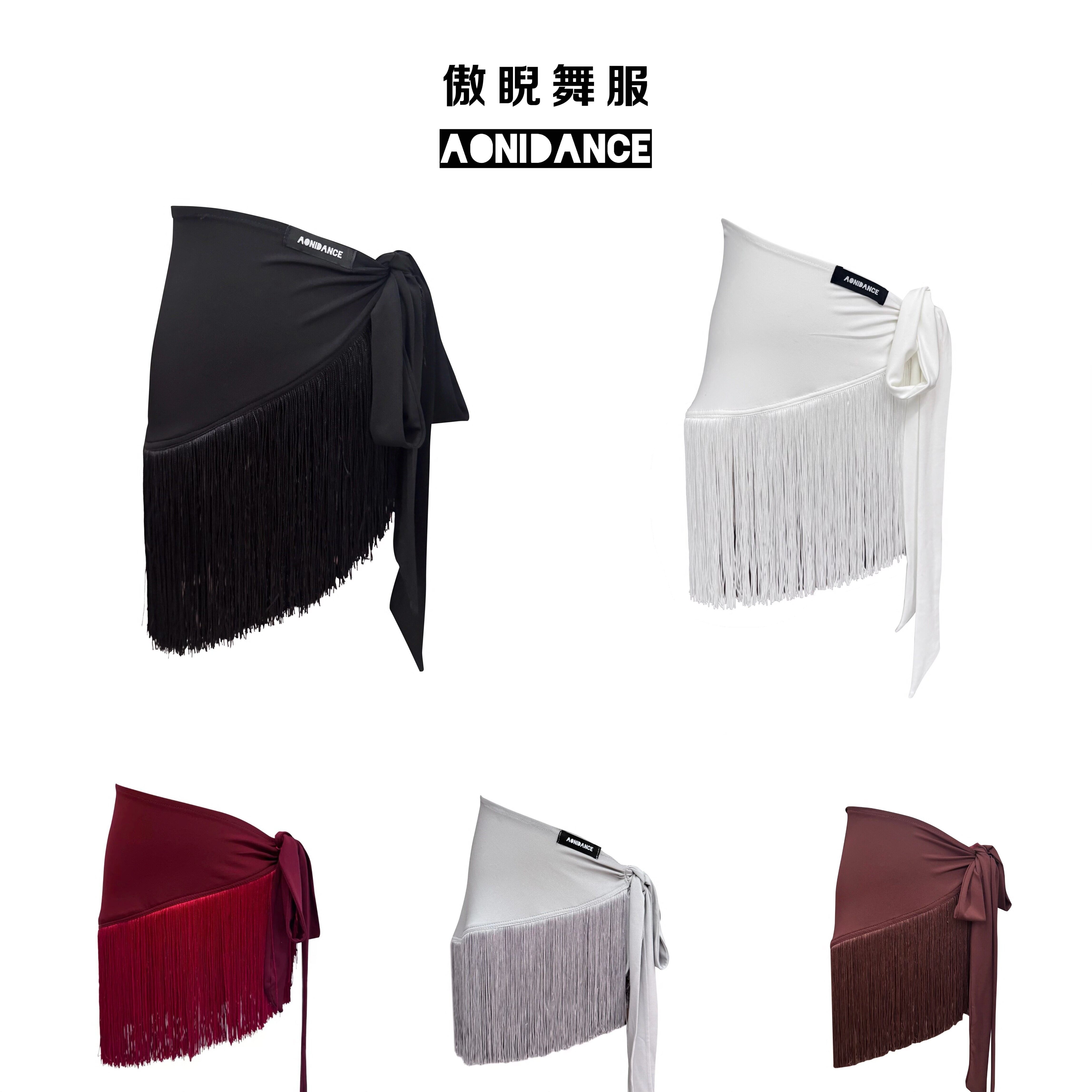 2026年新品拉丁舞服一片式臀巾半身裙带流苏设计感半裙显腿长显瘦
