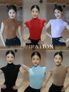 INSPIRATION夏季新款上衣拉丁摩登连体教课练舞百搭轻薄拉丁服