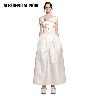 提花 钻饰卷花露肩礼服裙M ESSENTIAL 设计师品牌 舞装 NOIR 马凯