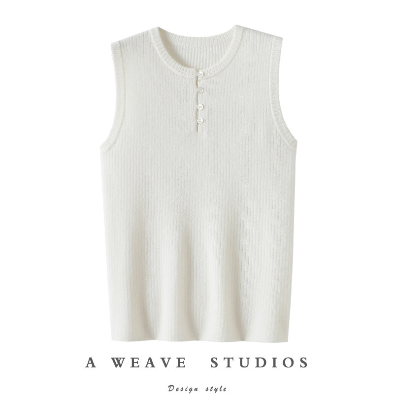 简单的精致！圆领100%纯山羊绒背心半开圆领纯羊绒毛衣针织坎肩,女装/女士精品,羊绒衫,淘宝优惠券,粉丝福利购,淘宝优惠卷