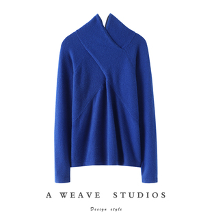 女纯羊绒毛衣针织打底衫 交叉领羊绒衫 怎么搭配都很美 漂亮炸了