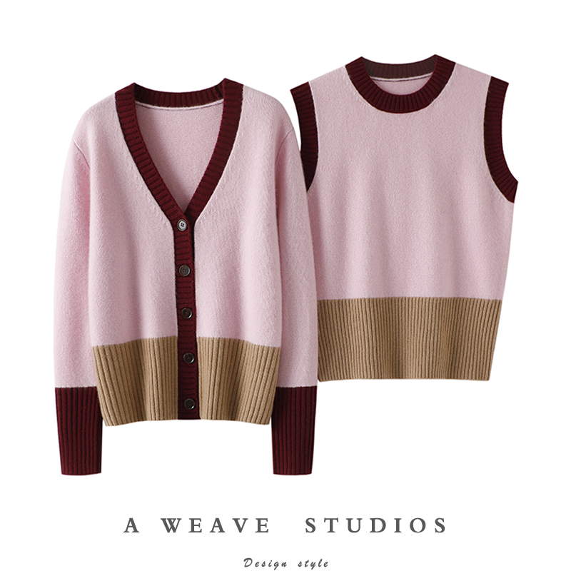 启超官方高端100%纯山羊绒套装