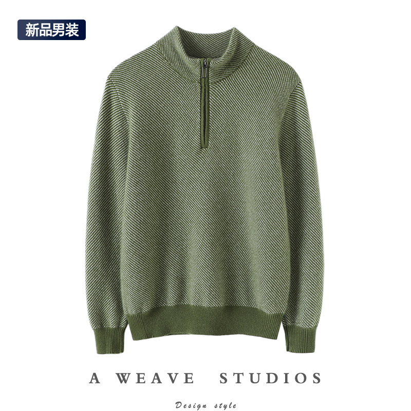 启超男士高端100%纯山羊绒衫