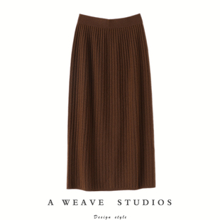 启超贼显瘦啊~百搭羊绒半身裙子女中长款包臀裙一步裙厚秋冬季