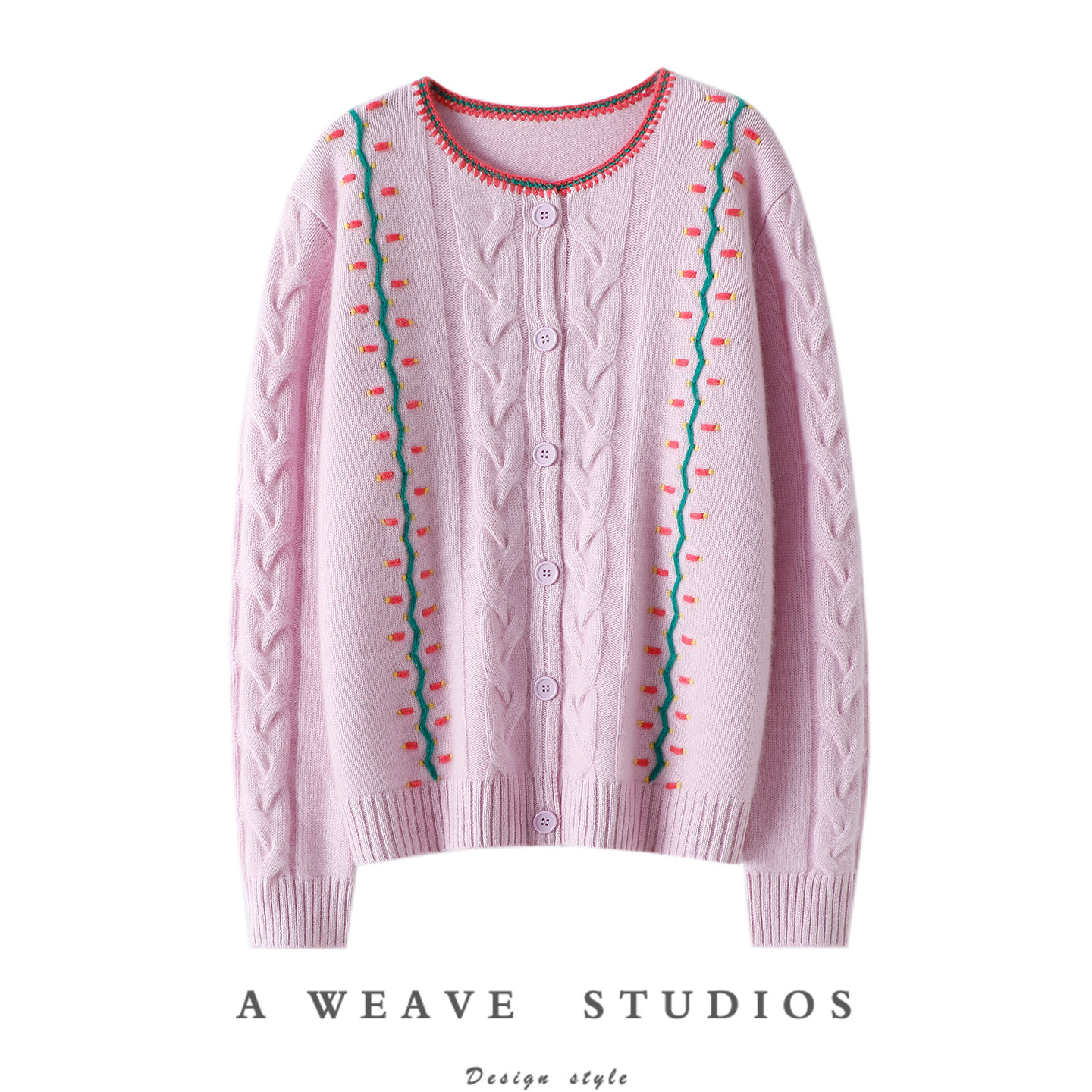 颜色都好美！纯手工绣花加厚100%纯山羊绒开衫女圆领毛衣外套冬,女装/女士精品,羊绒衫,淘宝优惠券,粉丝福利购,淘宝优惠卷