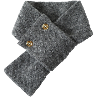 挚爱意大利气质！纯山羊绒围巾男女同款穿孔秋冬季保暖针织小围脖