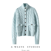 加厚100%纯山羊绒开衫 复古且精致 奢 女半高领纯羊绒毛衣外套