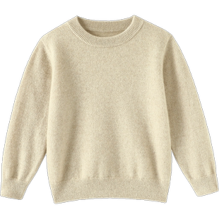 宝宝衣柜BI备！儿童山羊绒衫圆领男女款纯羊绒毛衣小中大童秋冬