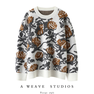 内搭 女100纯羊绒毛衣宽松内搭秋冬季 值得细品 提花密织加厚羊绒衫